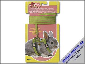 Postroj + vodítko pro zakrslé králíky zelený 1ks
