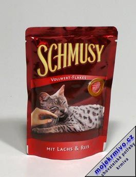 Schmusy Cat Flakes kapsa losos+re 100g