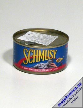 Schmusy Cat konzerva okoun erven 185g