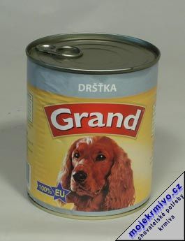 GRAND konz. pes s drkami 850g