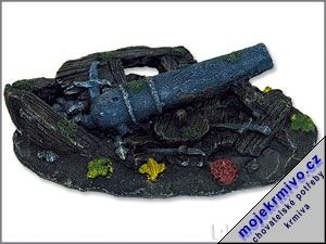 Dekorace akvarijn Vrak zbran 20 x 15 x 65 cm 1ks