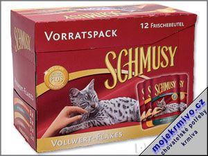 Kapsičky Schmusy Flakes 12 x 100 g multipack 12ks