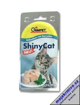 Gimpet kočka konz. ShinyCat kuře/krevety 2x85g
