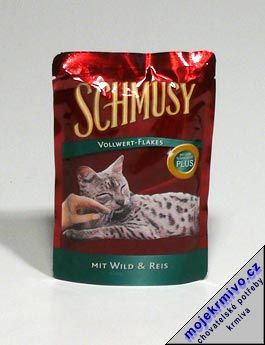 Schmusy Cat Flakes kapsa zvěřina+rýže 100g