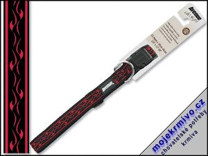 Obojek nylonový Tattoo červeno - černý 30 - 46 cm 1ks