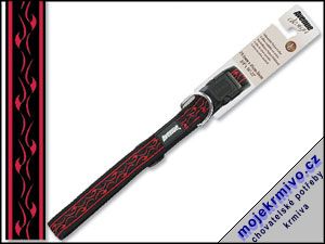 Obojek nylonový Tattoo červeno - černý 41 - 56 cm 1ks