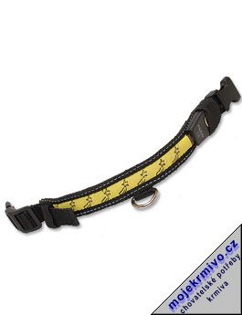 Obojek blikac lut pot. 56-66cm